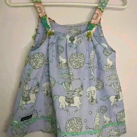 Matilda Jane Girls Blue Judy & Ethel Tank top Circus Wonderful Parade size10 - Picture 4 of 9